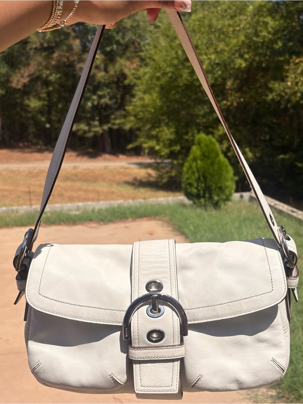 Coach Soho White Leather Shoulder Bag